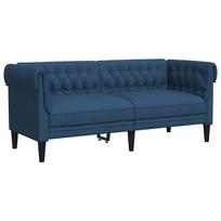 vidaXL Dvivietė chesterfield sofa, mėlynos spalvos, audinys