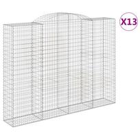 vidaXL Išlenkti gabiono krepšiai, 13vnt., 300x50x220/240cm, geležis