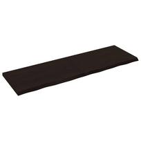 vidaXL Stalviršis, tamsiai rudas, 160x50x(2-4) cm, ąžuolo masyvas
