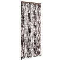 vidaXL Užuolaida nuo musių, ruda ir balta, 100x200cm, šenilis