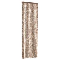 vidaXL Užuolaida nuo musių, smėlio ir tamsiai ruda, 56x185cm, šenilis