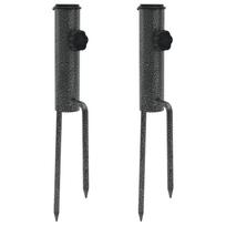 vidaXL Skėčių stovai su smaigais, 2vnt., 9x35cm, galvanizuotas plienas