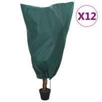 vidaXL Uždangalai augalams su virvutėmis, 12vnt., 0,8x1,2m, 70g/m²