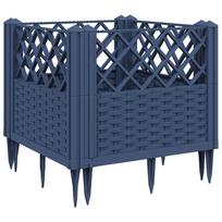 vidaXL Sodo lovelis su kuoliukais, mėlyna pilkas, 43,5x43,5x43,5cm, PP