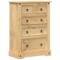 vidaXL Komoda su stalčiais Corona, 80x43x114cm, pušies masyvas