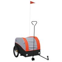 vidaXL Dviračio priekaba, juodos ir oranžinės spalvos, 45kg, geležis