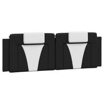 vidaXL Galvūgalio pagalvėlė, Viana, juoda ir balta, 160cm, dirbtinė oda