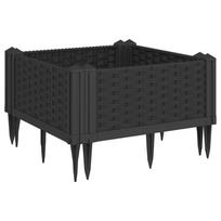 vidaXL Sodo lovelis su kuoliukais, juodas, 42,5x42,5x28,5cm, PP
