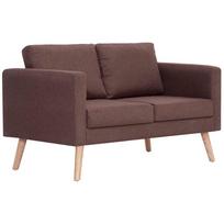 vidaXL Dvivietė sofa, ruda, audinys