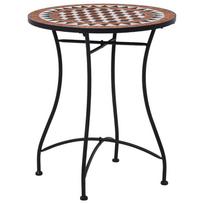 vidaXL Mozaikinis bistro staliukas, rudos spalvos, 60cm, keramika