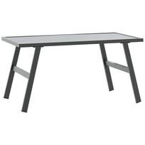 vidaXL Sodo kavos staliukas, juodos spalvos, 90x45x35cm, plienas