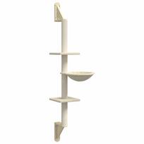 vidaXL Draskyklė katėms su draskymo stovu, kreminė, 142,5cm