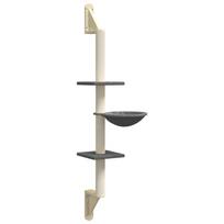 vidaXL Draskyklė katėms su draskymo stovu, tamsiai pilka, 142,5cm