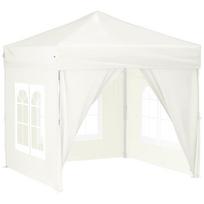 vidaXL Proginė palapinė su šoninėmis sienomis, kreminė, 2x2m