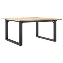 vidaXL Kavos staliukas, 80x80x45cm, pušis ir plieninis, O formos rėmas