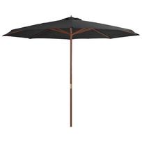vidaXL Lauko skėtis su mediniu stulpu, antracito spalvos, 350cm