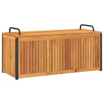 vidaXL Lauko dėžė pagalvėlėms, 110x45x42/53cm, akacija ir plienas