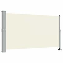 vidaXL Ištraukiama šoninė kiemo pertvara, kreminės spalvos, 140x300cm