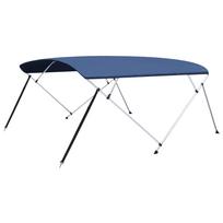 vidaXL Bimini viršaus stogelis, mėlynas, 243x(230-244)x137cm, 4 lankai