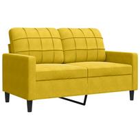 vidaXL Dvivietė sofa, geltonos spalvos, 120cm, aksomas