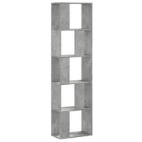 vidaXL Knygų spinta, 5 aukštų, betono, 45x23,5x162,5cm, mediena