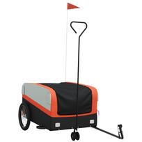 vidaXL Dviračio priekaba, juodos ir oranžinės spalvos, 45kg, geležis