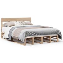 vidaXL Lovos rėmas be čiužinio, 140x200cm, pušies medienos masyvas
