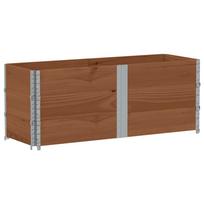 vidaXL Padėklų apvadai, 3vnt., rudi, 150x50cm, pušies medienos masyvas
