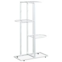 vidaXL Stovas augalams, 4 lentynos, baltas, 43x22x76cm, metalas