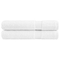 vidaXL Pirties rankšluosčiai, SOLUND, 2vnt., balti, 80x200cm, 600g/m²