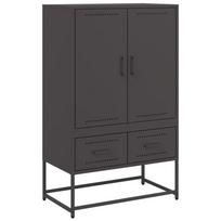 vidaXL Komoda, juodos, 68x39x111,5 cm, plienas