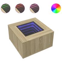vidaXL Kavos staliukas su LED, ąžuolo, 60x60x40cm, apdirbta mediena