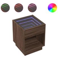 vidaXL Naktinis staliukas su Infinity LED, rudas ąžuolo, 40x40x50cm