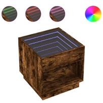 vidaXL Naktinis staliukas su Infinity LED, dūminio ąžuolo, 50x50x50cm
