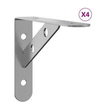 vidaXL Lentynų laikikliai, 4vnt., sidabrinės, 15x2,5x11,5cm, plienas