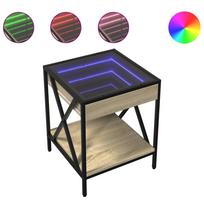 vidaXL Naktinis staliukas su Infinity LED, ąžuolo, 40x40x49cm