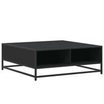 vidaXL Kavos staliukas, juodas, 80x80x30cm, apdirbta mediena/metalas