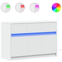 vidaXL Televizoriaus spintelė su LED, balta, 91x34x61cm, mediena