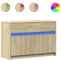 vidaXL Televizoriaus spintelė su LED, ąžuolo, 91x34x61cm, mediena
