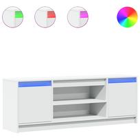 vidaXL Televizoriaus spintelė su LED, balta, 139,5x34x50cm, mediena