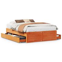 vidaXL Lovos rėmas be čiužinio su stalčiais, rudas, 150x200cm, pušis