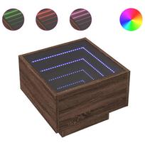 vidaXL Naktinis staliukas su Infinity LED, rudas ąžuolo, 40x40x30cm