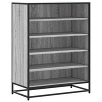 vidaXL Spintelė batams, pilka ąžuolo, 75x38x97,5cm, mediena ir metalas