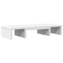 vidaXL Monitoriaus stovas, baltas, 60x24x10,5cm, apdirbta mediena