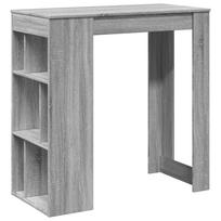 vidaXL Baro stalas su lentynomis, pilkas, 102x50x103,5cm, mediena