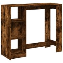 vidaXL Baro stalas su lentyna, dūminio ąžuolo, 124x46x103,5cm, mediena