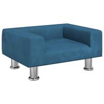 vidaXL Vaikiška sofa, mėlynos spalvos, 50x40x26,5cm, aksomas