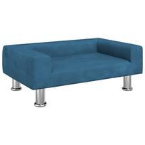 vidaXL Vaikiška sofa, mėlynos spalvos, 70x45x26,5cm, aksomas