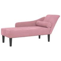 vidaXL Poilsio sofa su pagalvėlėmis, rožinės spalvos, aksomas