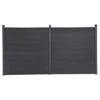 vidaXL Tvoros segmento rinkinys, pilkos spalvos, 353x186cm, WPC